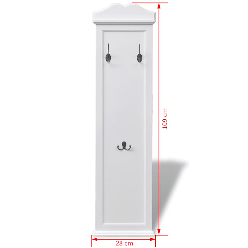 Coat Rack | White | MDF and solid fir wood | Medium | Stylish Design