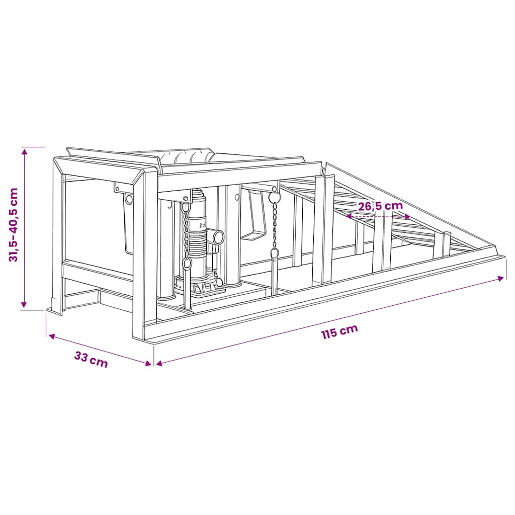 Car Repair Ramps 2 pcs Red Steel