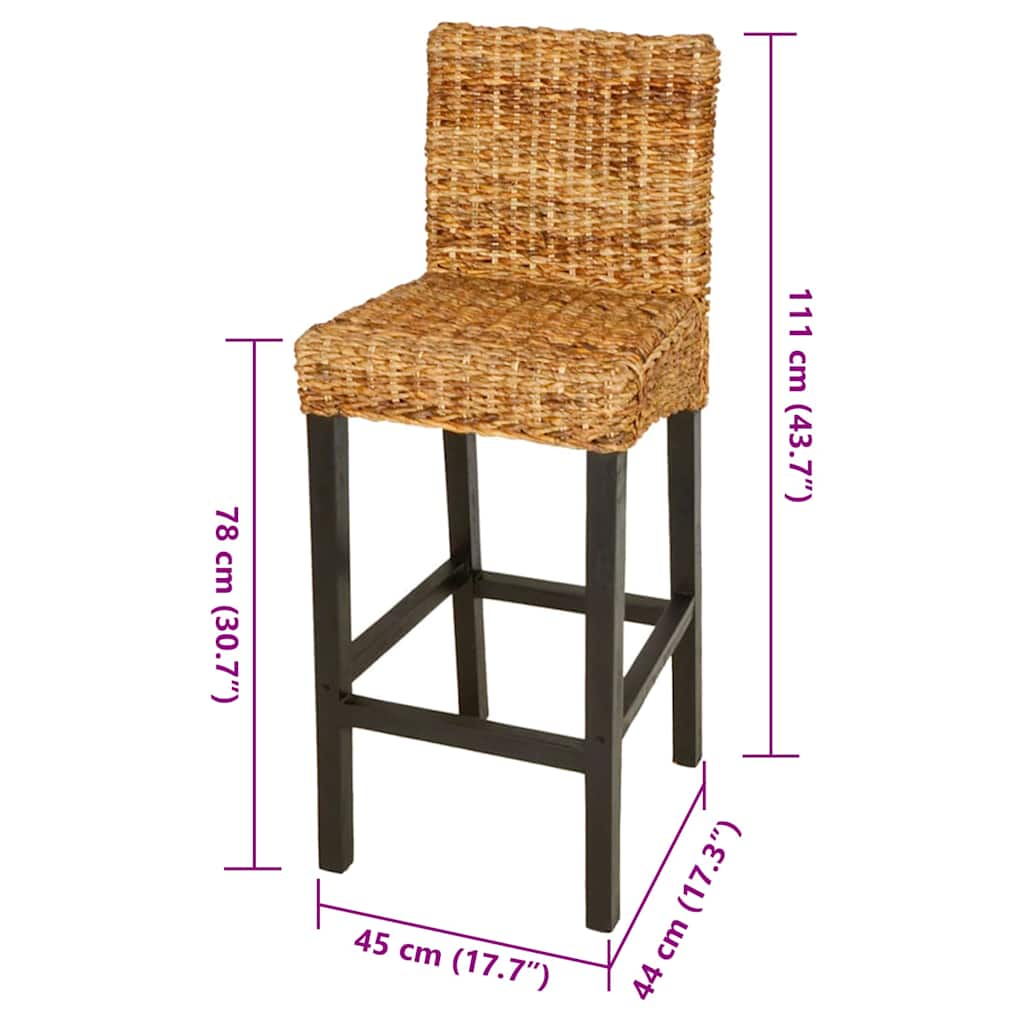 Bar Stool | Set of 2 | Dark Brown | Mango wood | Standard | Tough