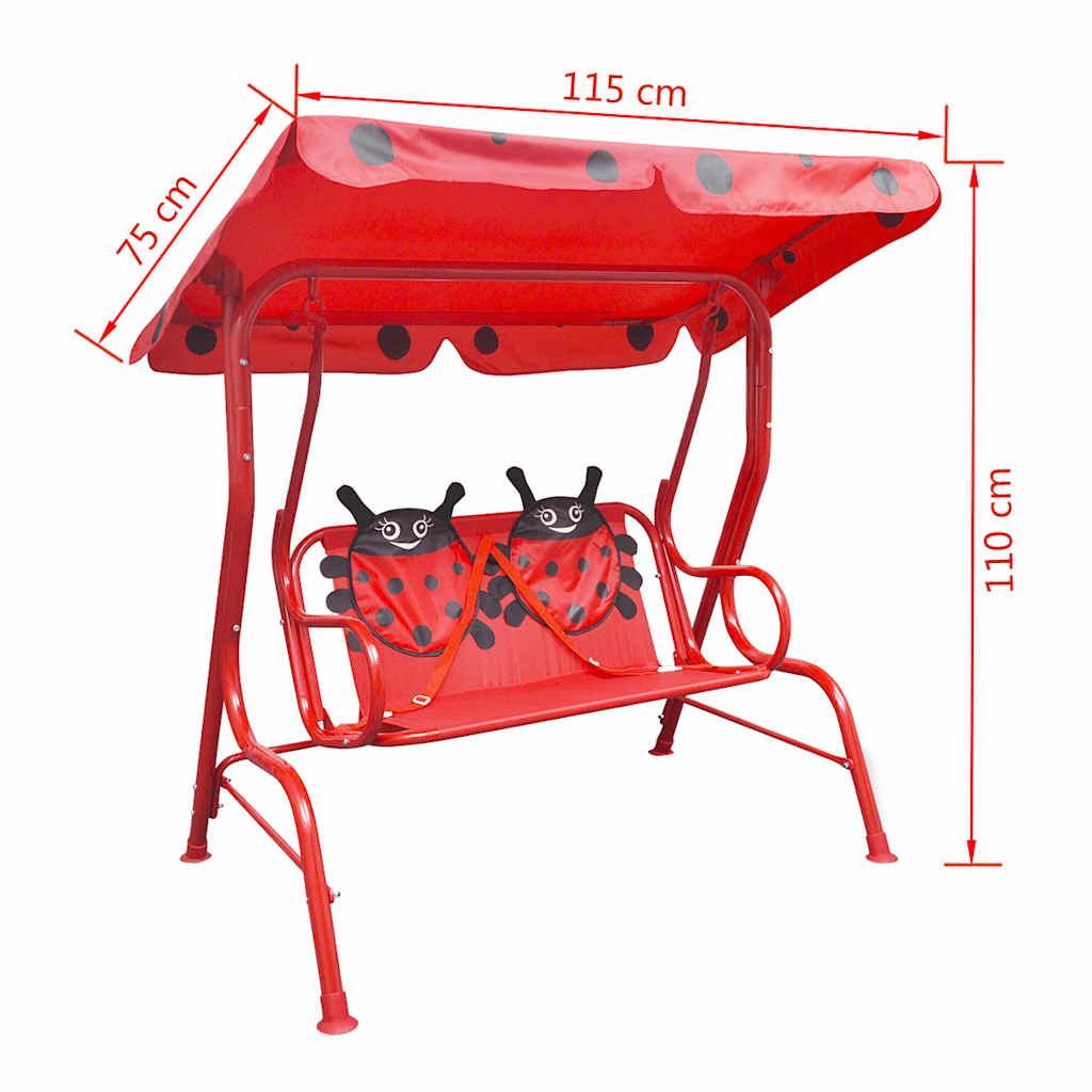 Swing Chair | Red | Steel | Child-sized | Swing Chair | Rectangular