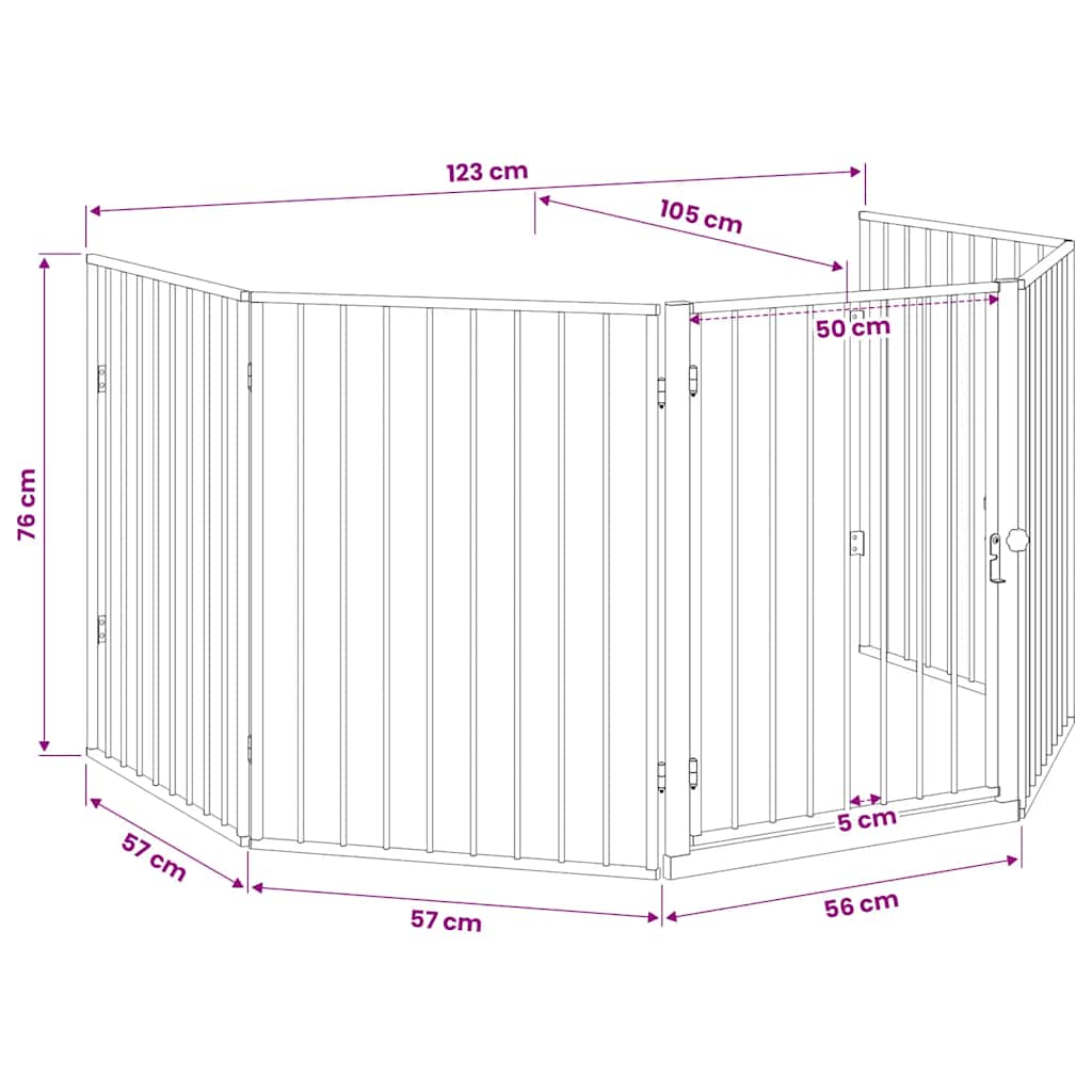 Pet Fireplace Fence Steel Black