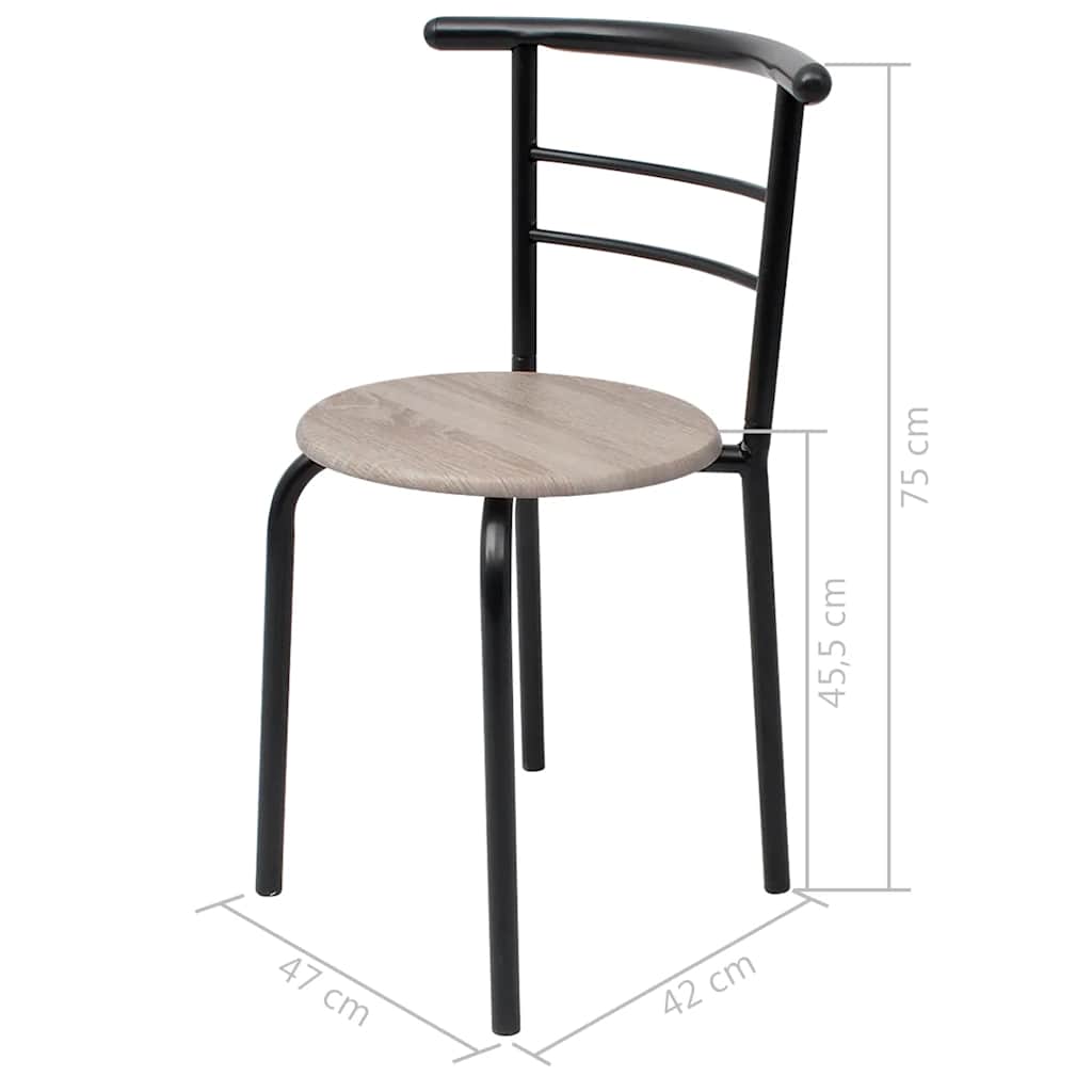 Dining Set | Black | MDF, Iron | Medium | Sleek | Breakfast Bar Set