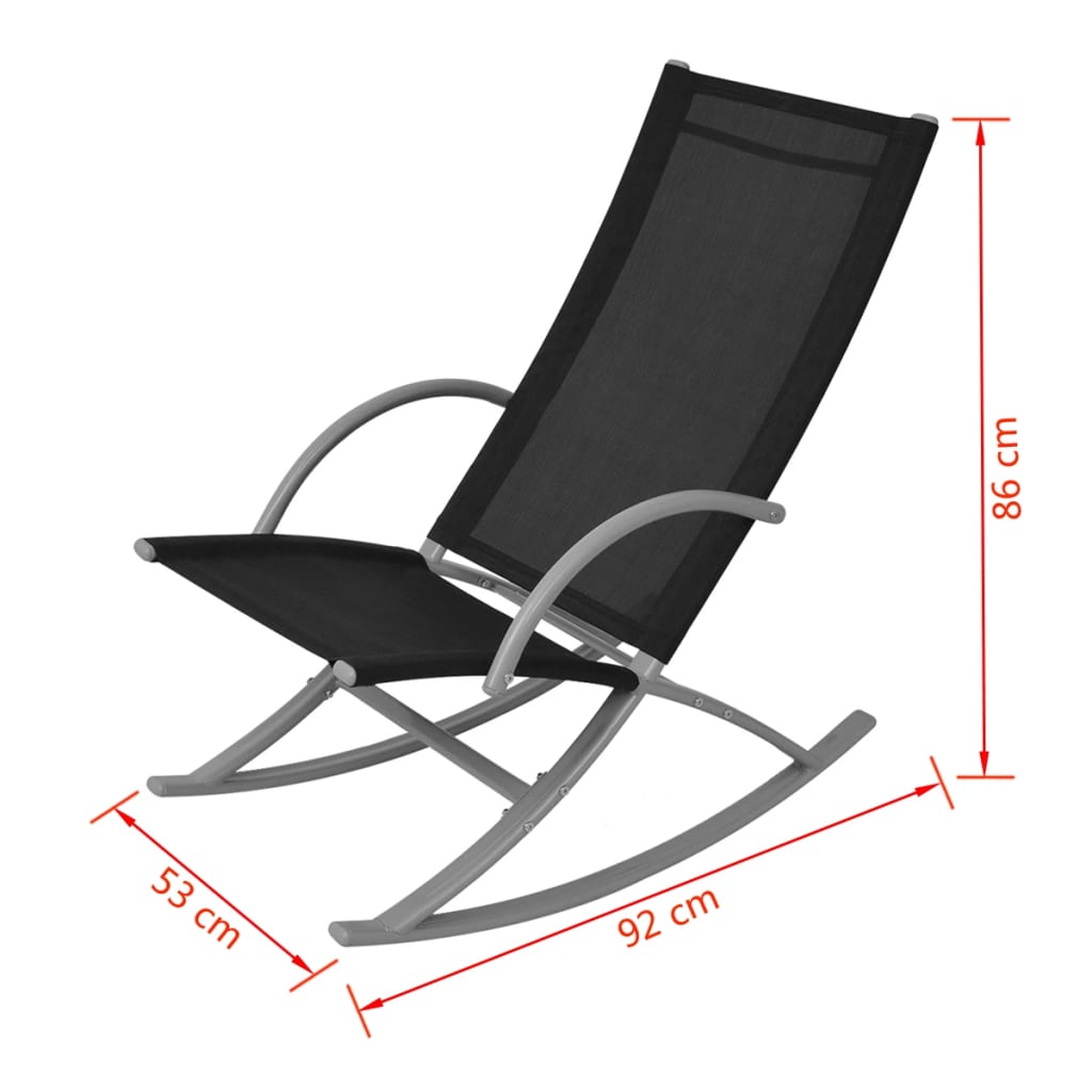 Garden Chair | Set of 2 | Black | Steel frame and textilene fabric