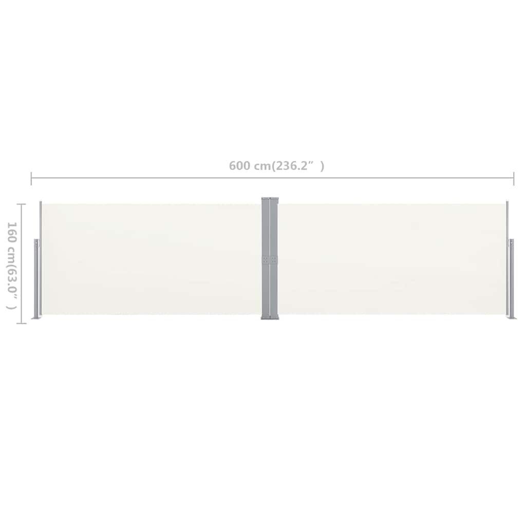 Retractable Side Awning 160x600 cm Cream
