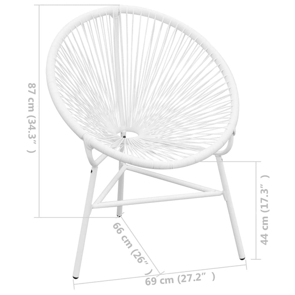 Garden Chair | White | PE Rattan, Powder-Coated Steel | Medium | Tough