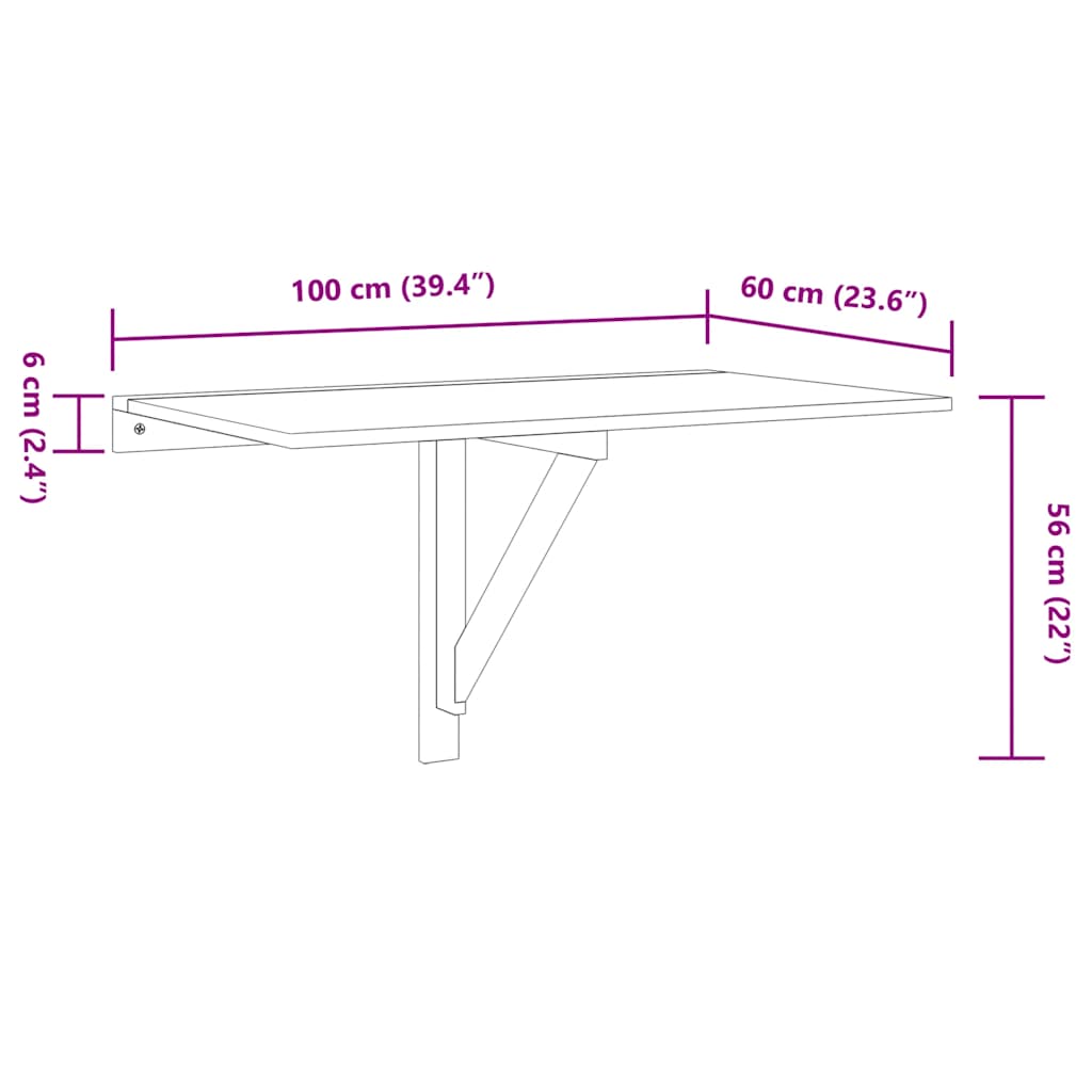 Folding Table | Oak | Engineered wood | Compact | Foldable