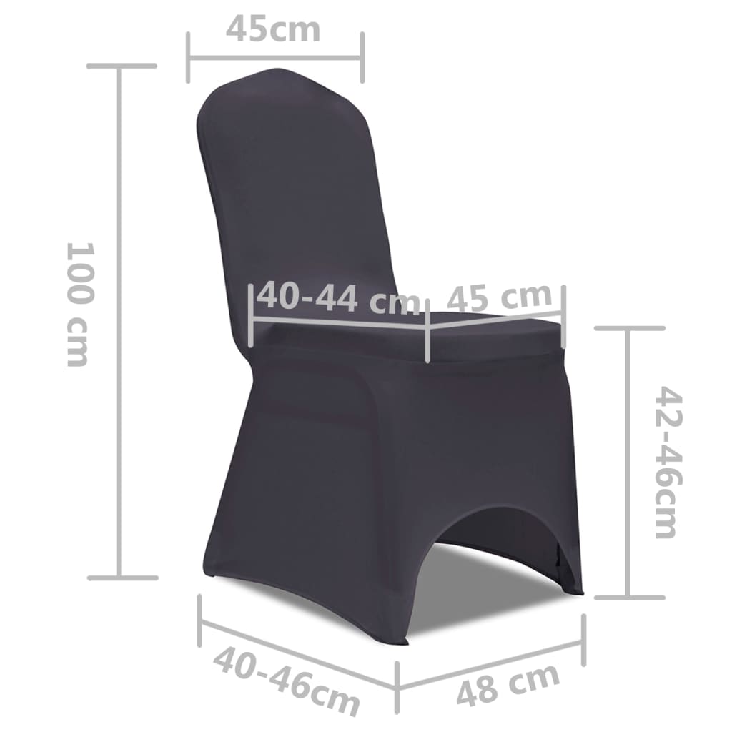 131412 vidaXL Stretch Chair Cover 6 pcs Anthracite