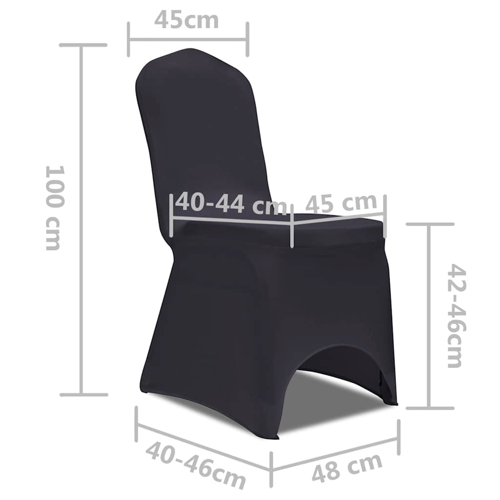 Chair Cover | Set of 4 | Anthracite | Polyester, 10% Elastane | Universal