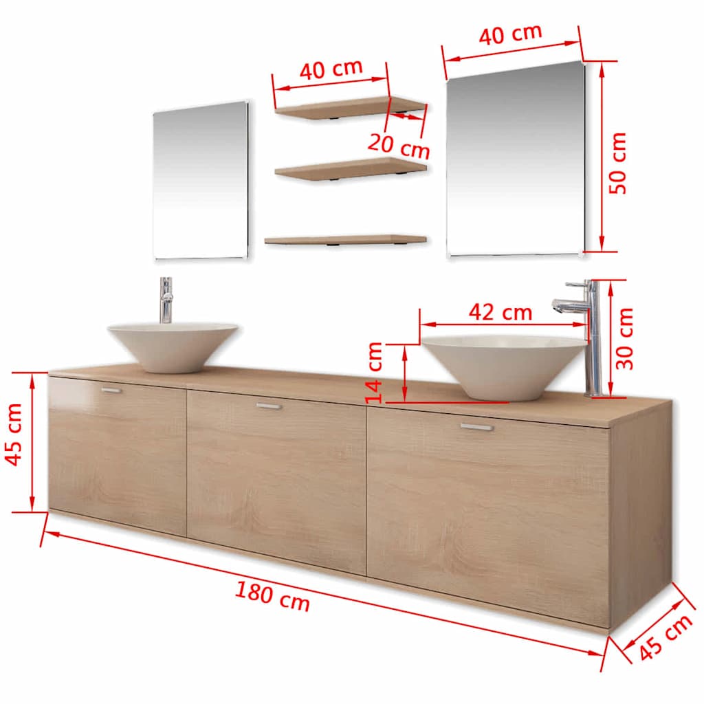 Bathroom Cabinet | Beige | Engineered wood | Large | Bathroom Cabinet