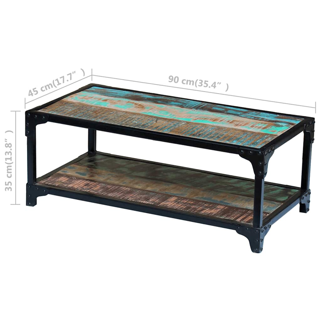 Coffee Table | Multicolour | Solid reclaimed wood, steel frame