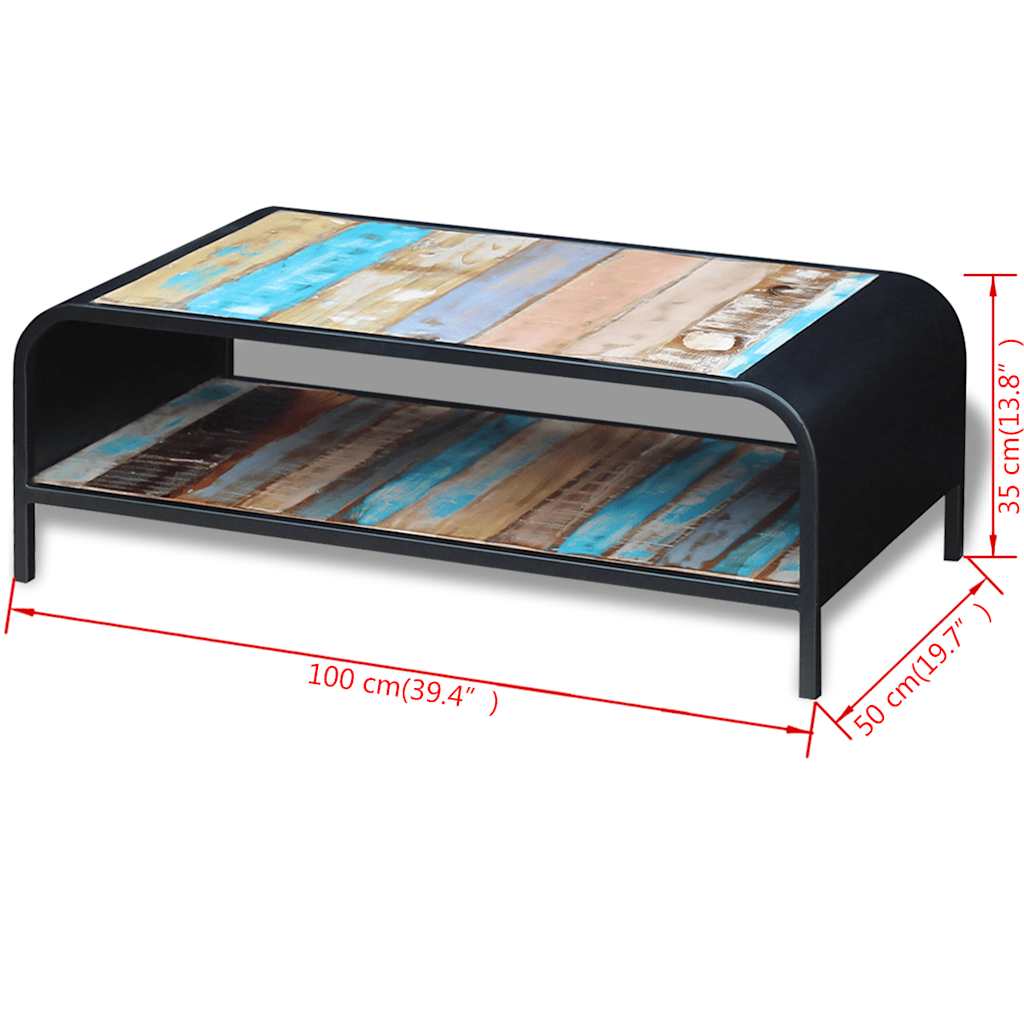 Coffee Table | Multicolour | Solid Reclaimed Wood | Standard