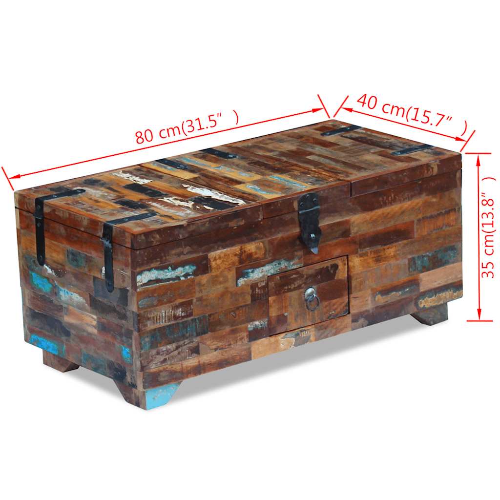 Coffee Table | Multicolour | Reclaimed Wood | Medium | Storage