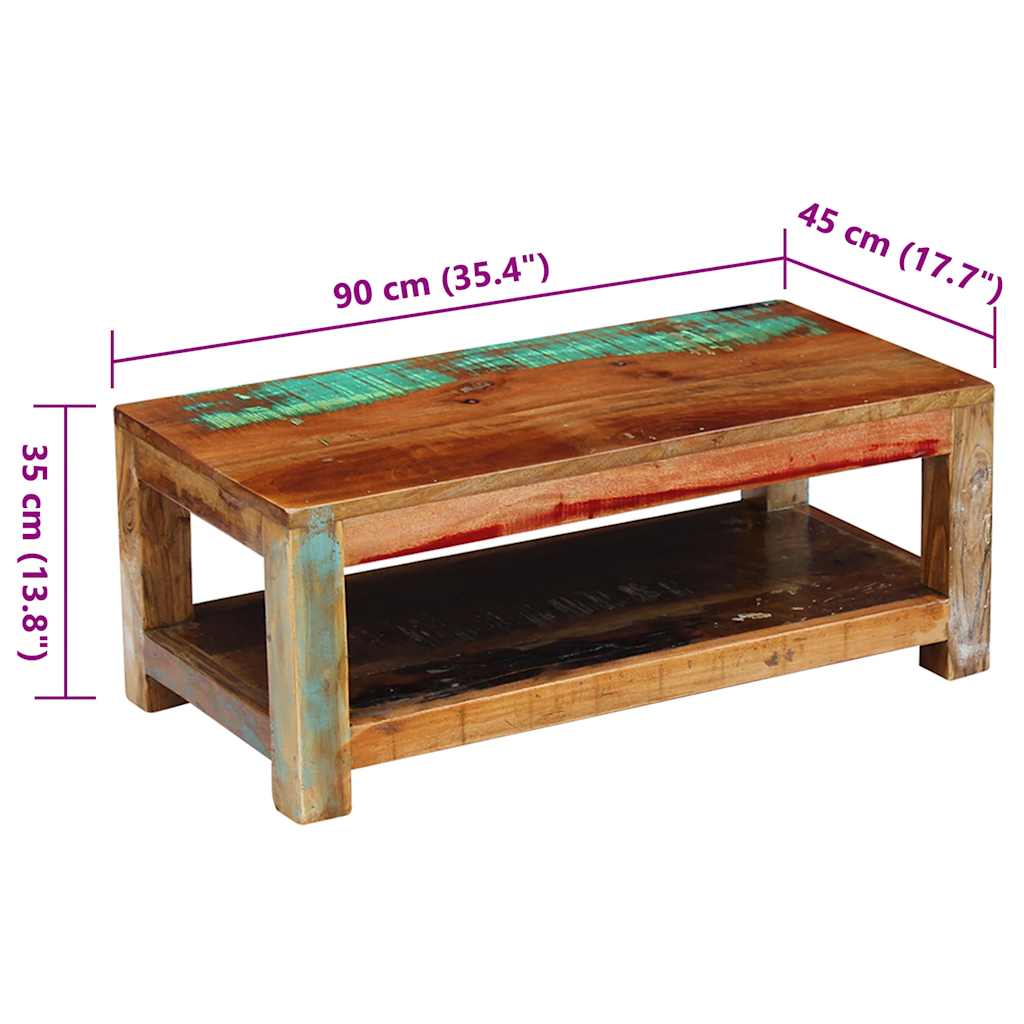 Coffee Table | Multicoloured with natural, teal, and red tones