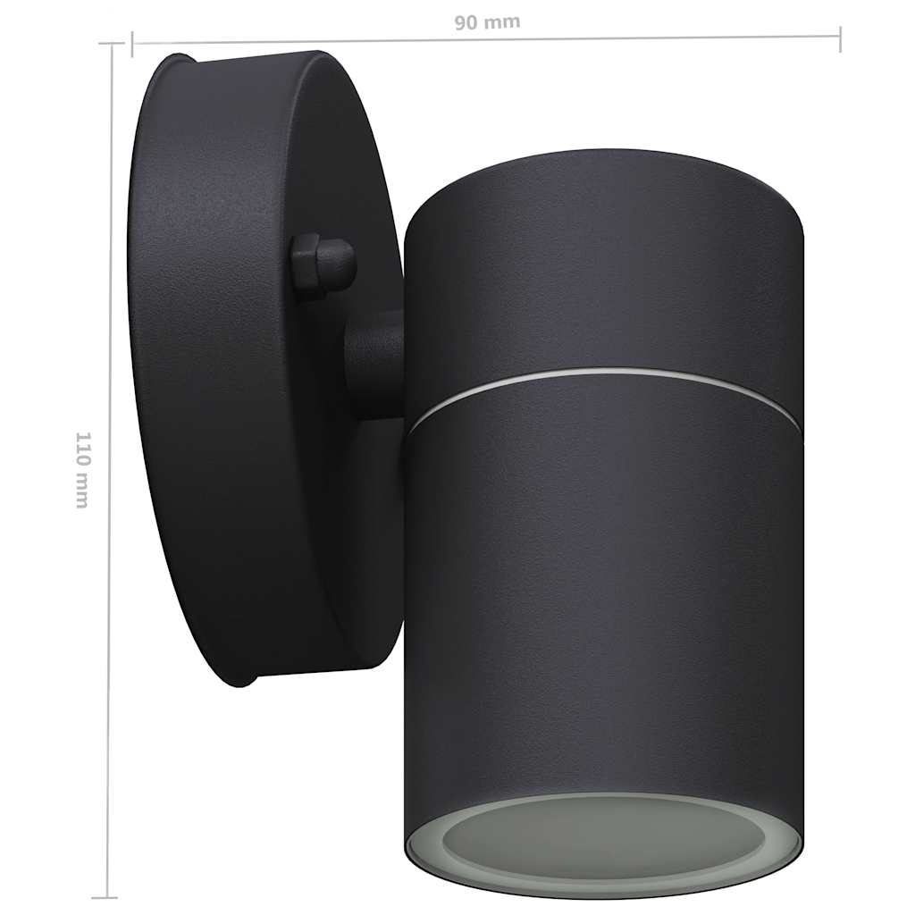 Wall Light | Set of 2 | Black | Stainless steel, Glass | Medium | Durable
