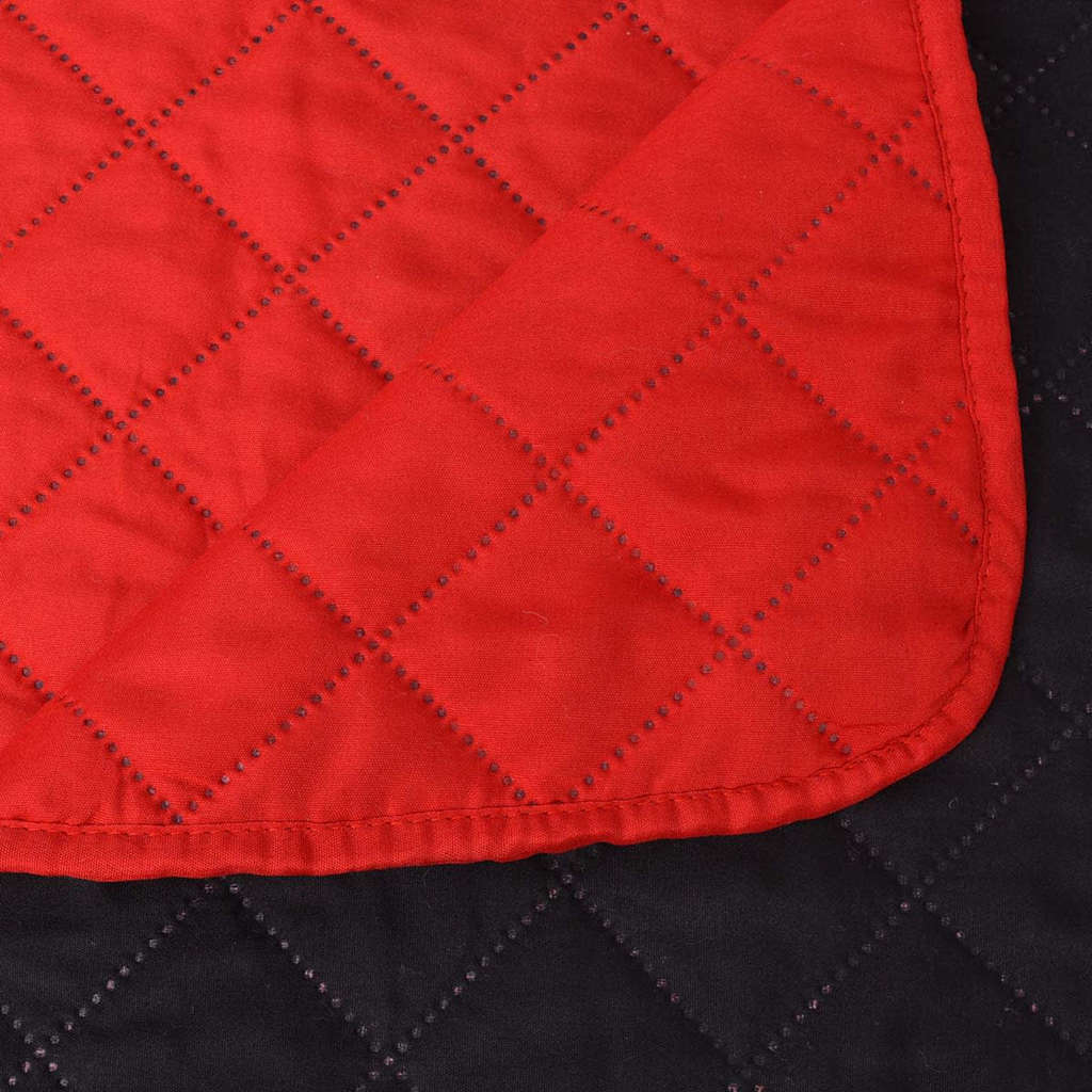 Bedspread | Red and Black | Microfibre with PP cotton filling | Double