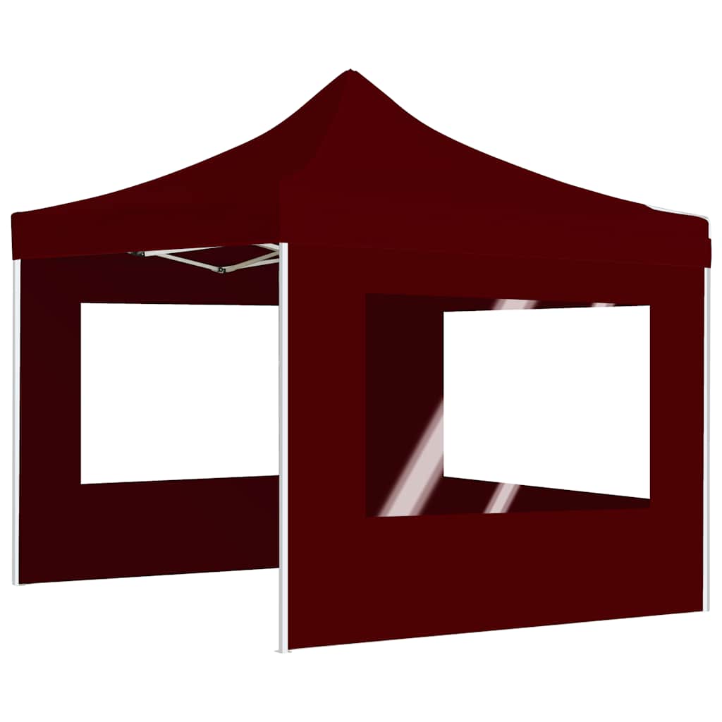 Professional Folding Party Tent with Walls Aluminium 3x3 m Wine Red