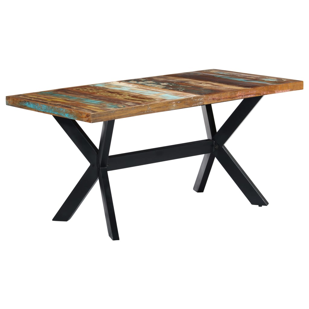 247435 vidaXL Dining Table 160x80x75 cm Solid Reclaimed Wood