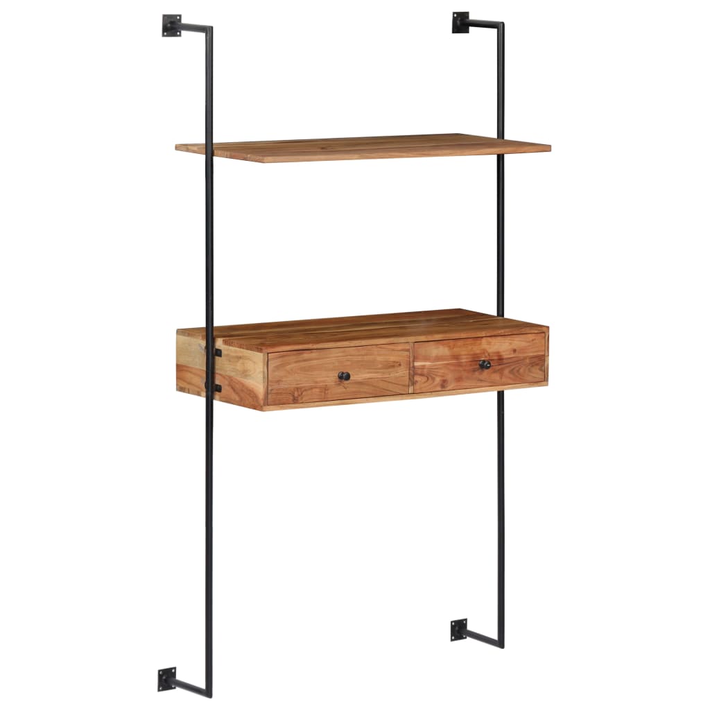 Wall Desk | Natural wood grain | Solid acacia wood | Medium | Wall Desk