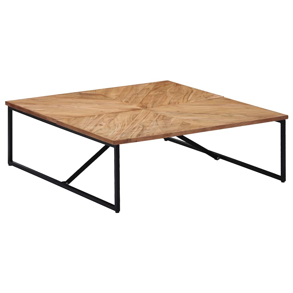 Coffee Table | White, Brown | Solid Acacia wood | 110x110x35 cm | Durable