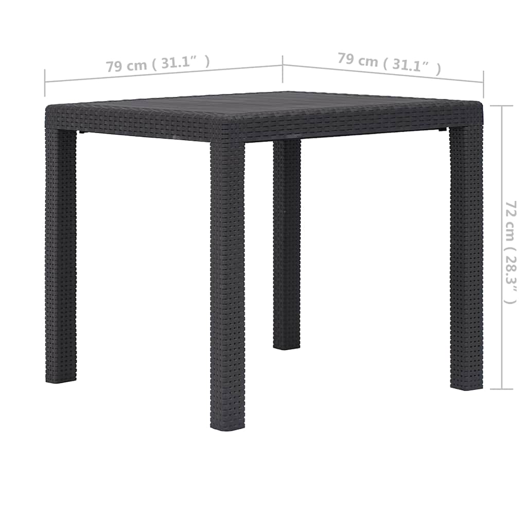 Garden Table | Brown | Plastic | Lightweight | Garden Table | Square