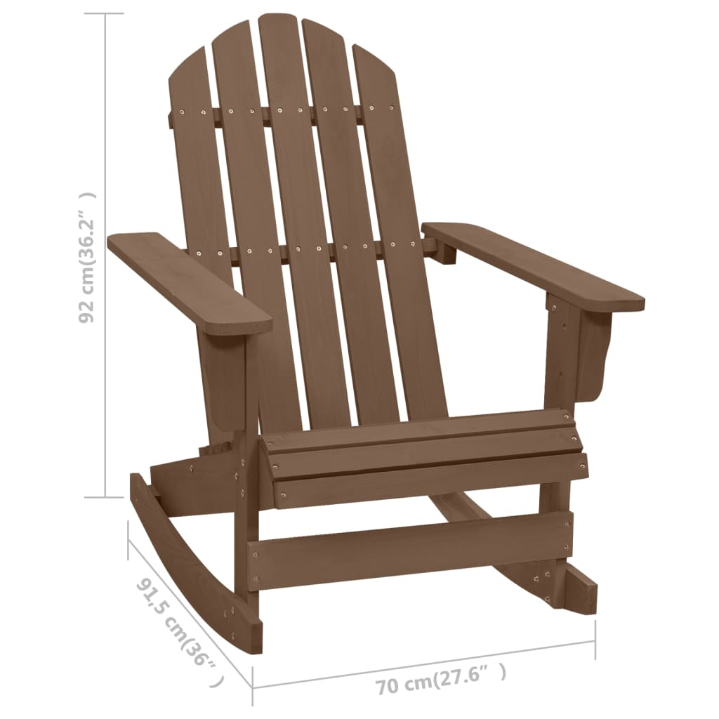 Patio Rocking Chair Wood Brown