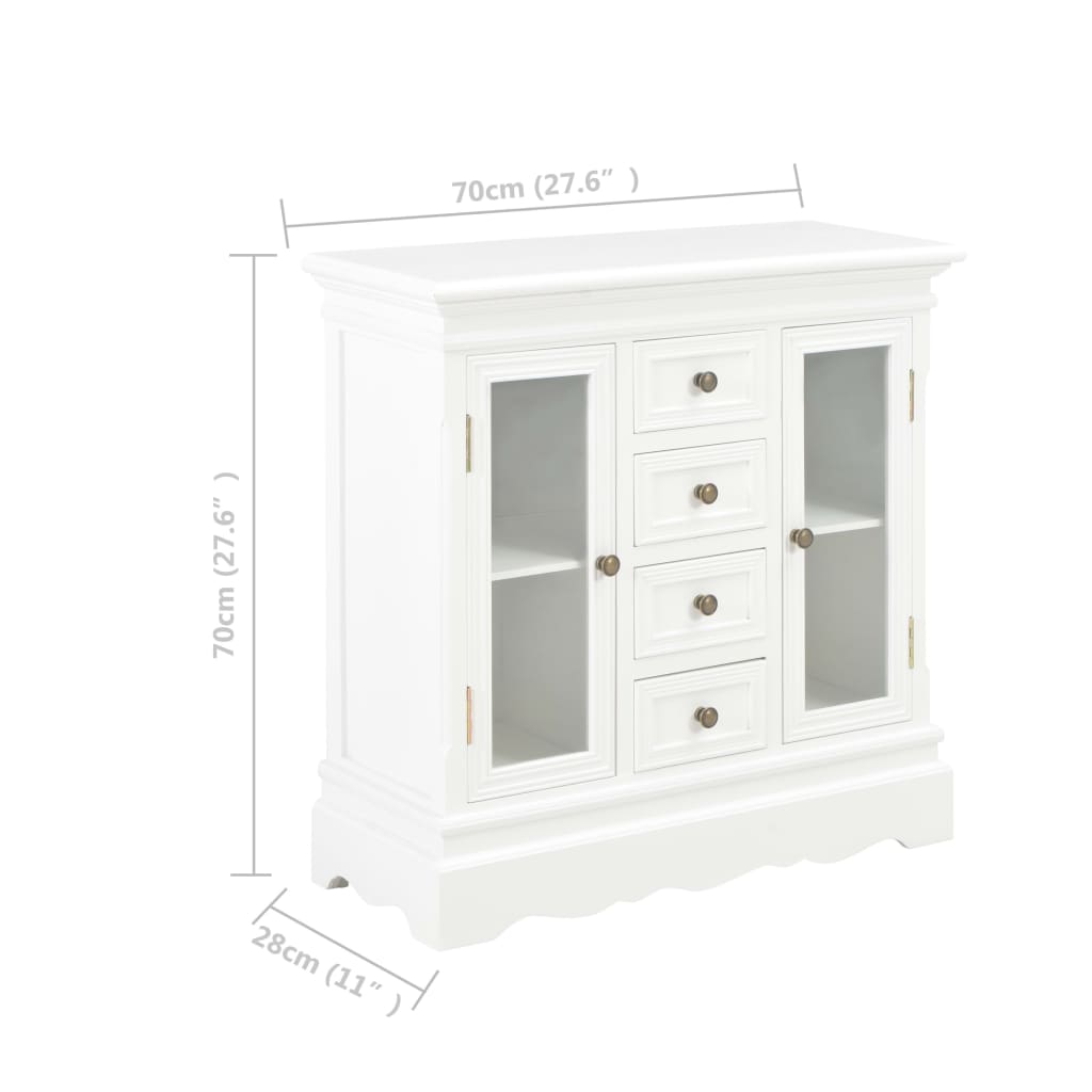 Sideboard | White | MDF and solid pine wood | 70x28x70 cm | Sideboard