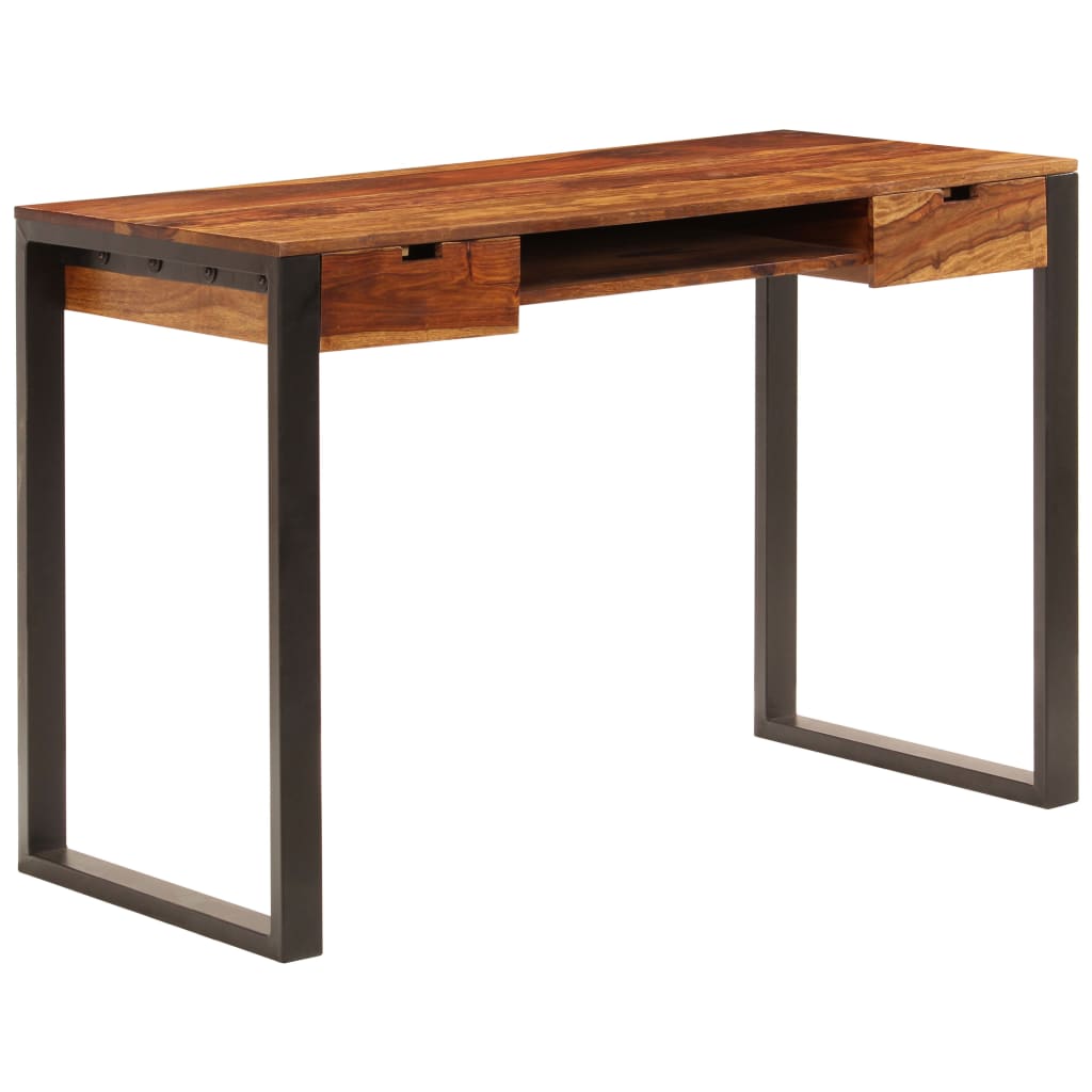 Desk 43.3"x21.7"x30.7" Solid Acacia Wood and Steel