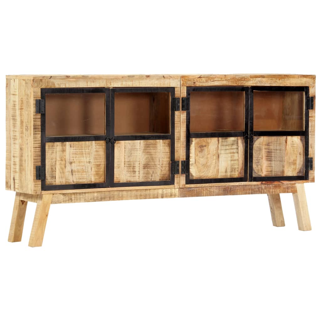 vidaXL Sideboard Brown and black Solid rough mango wood