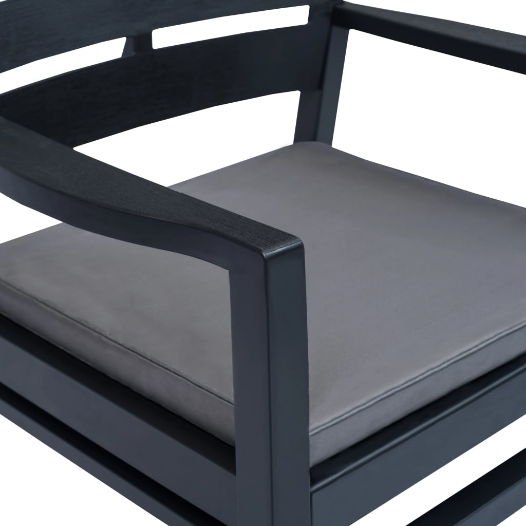 4 Piece Patio Lounge Set Plastic Anthracite