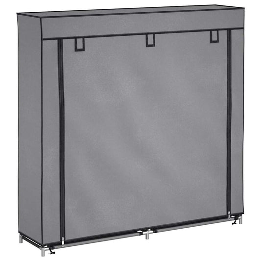 Shoe Cabinet with Cover Grey 115x28x110 cm Fabric