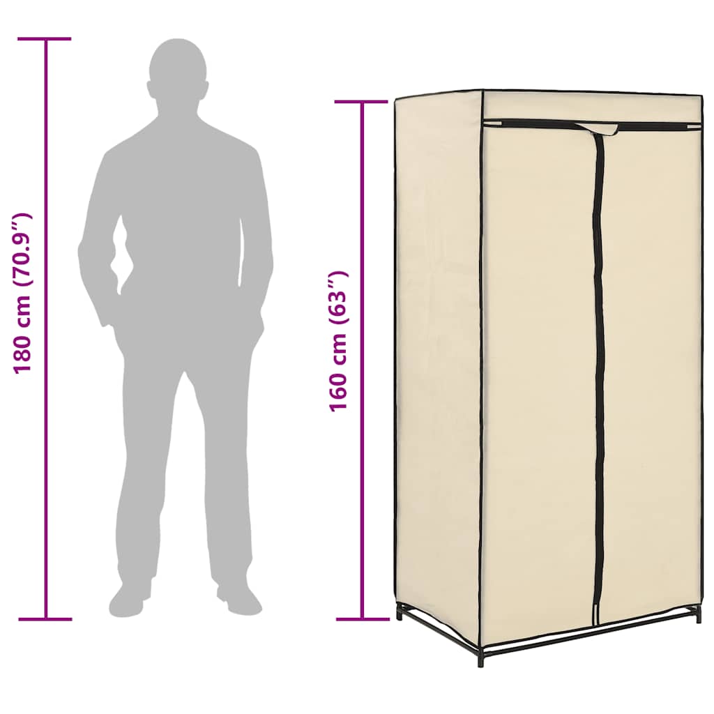 Wardrobes 2 pcs Cream 75x50x160 cm