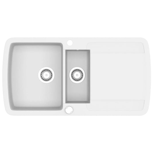 Granite Kitchen Sink Double Basins White