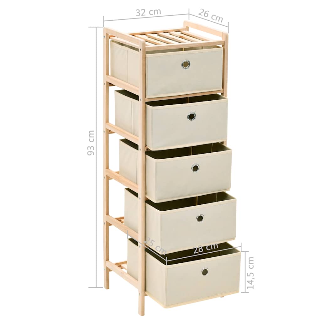 Storage Rack | Set of 2 | Beige | Cedar wood frame, Polypropylene baskets