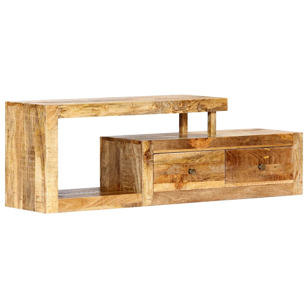 TV Cabinet | Brown | Solid Mango Wood | 120x30x40 cm | Rustic