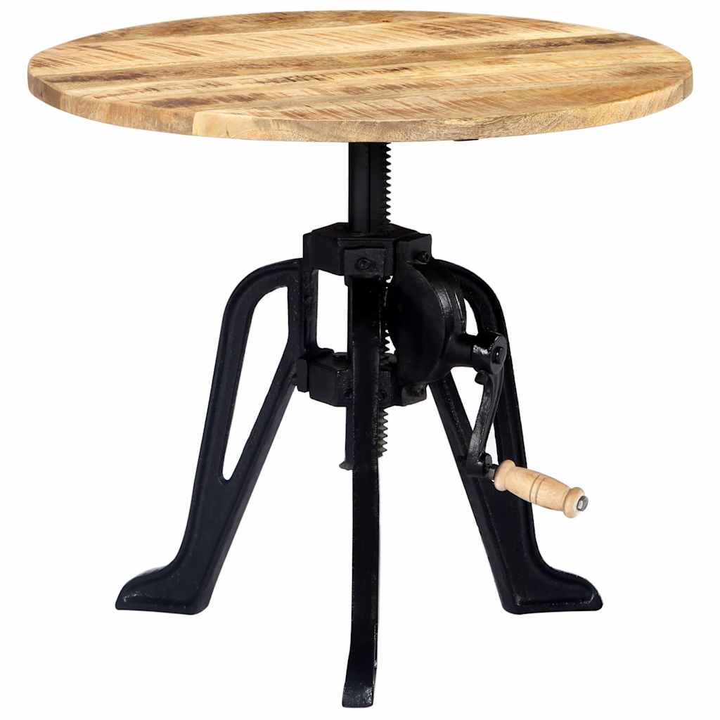 Side Table | Brown, Black | Solid mango wood, Cast iron | 60 cm Diameter
