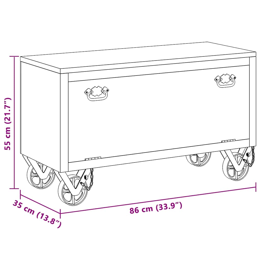 Shoe Cabinet 86x35x55 cm Solid Mango Wood