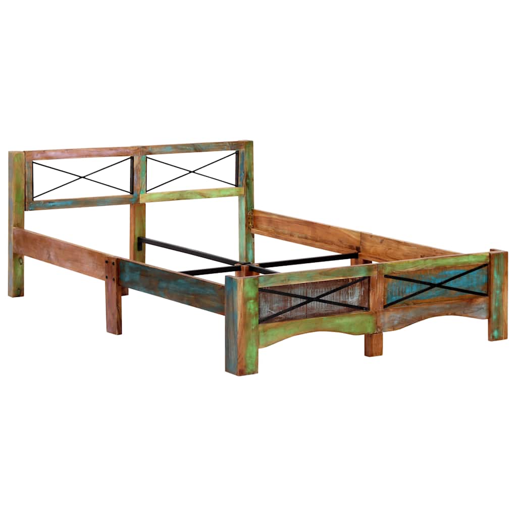 Bed Frame | Multicolour | Solid reclaimed wood | 140x200 cm