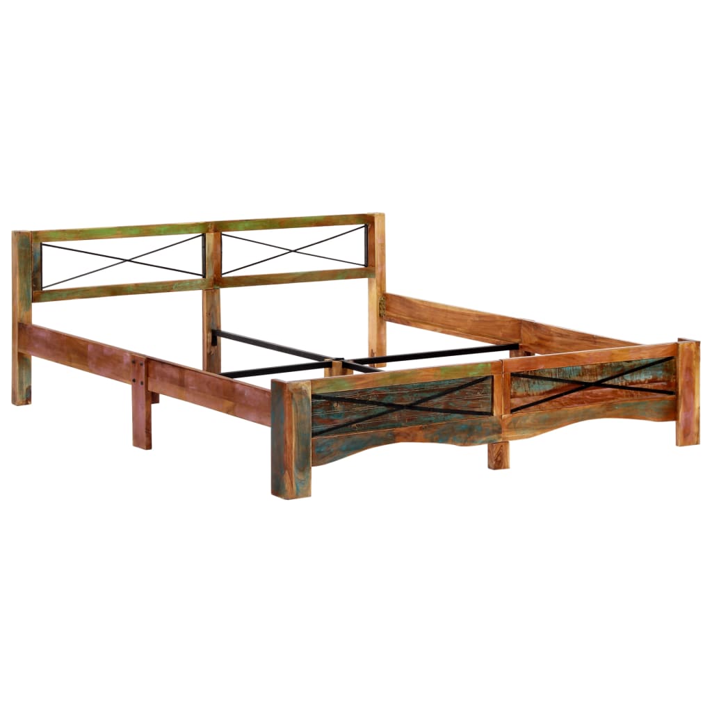 Bed Frame Mixed colors due to reclaimed wood Solid Reclaimed Wood