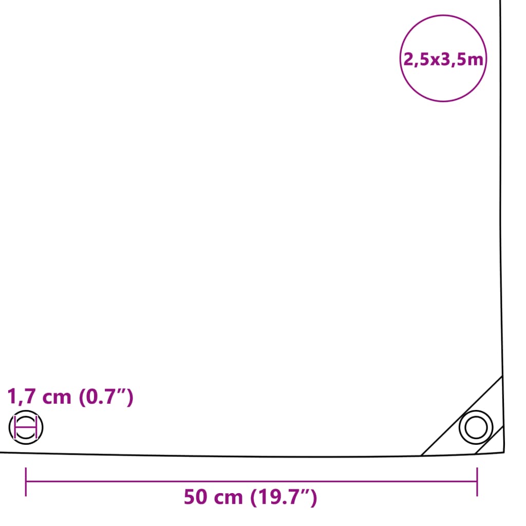 Tarpaulins Grey 2.5 x 3.5 m Canvas with PVC Coating