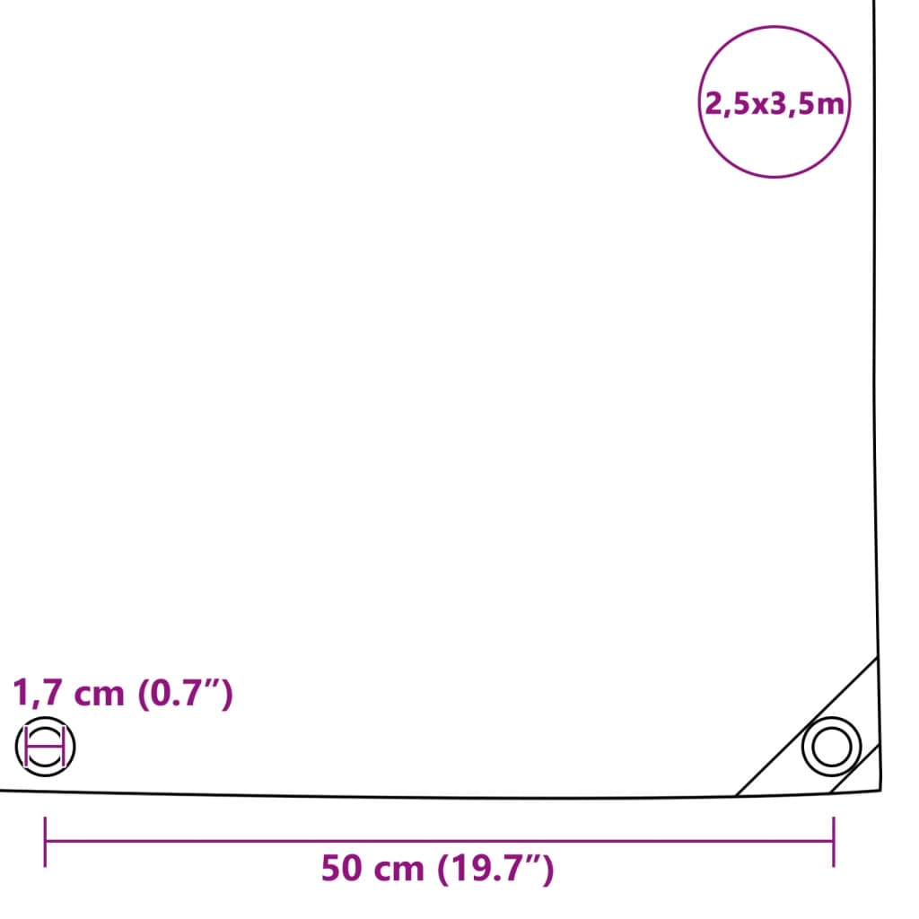 Tarpaulins Green 2.5 x 3.5 m Canvas with PVC Coating