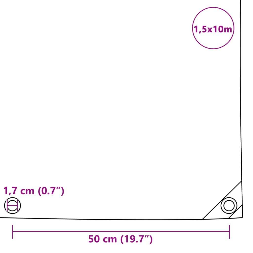 Tarpaulins White 1.5 x 10 m Canvas with PVC Coating