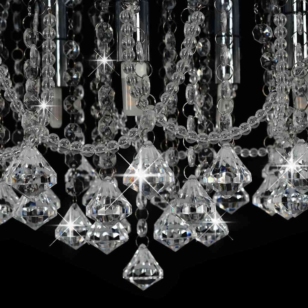 Ceiling Lamp | Silver, Transparent | Metal, Acrylic | Medium