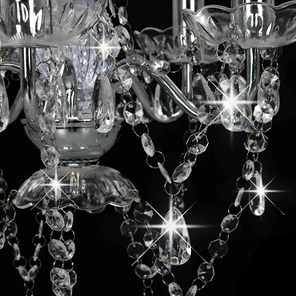 Chandelier | Silver and Transparent | Metal, Acrylic | Medium