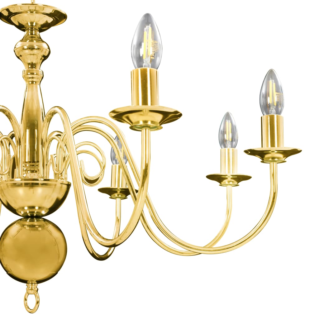 Chandelier | Gold | Metal | Large | Decorative Inlays | Chandelier