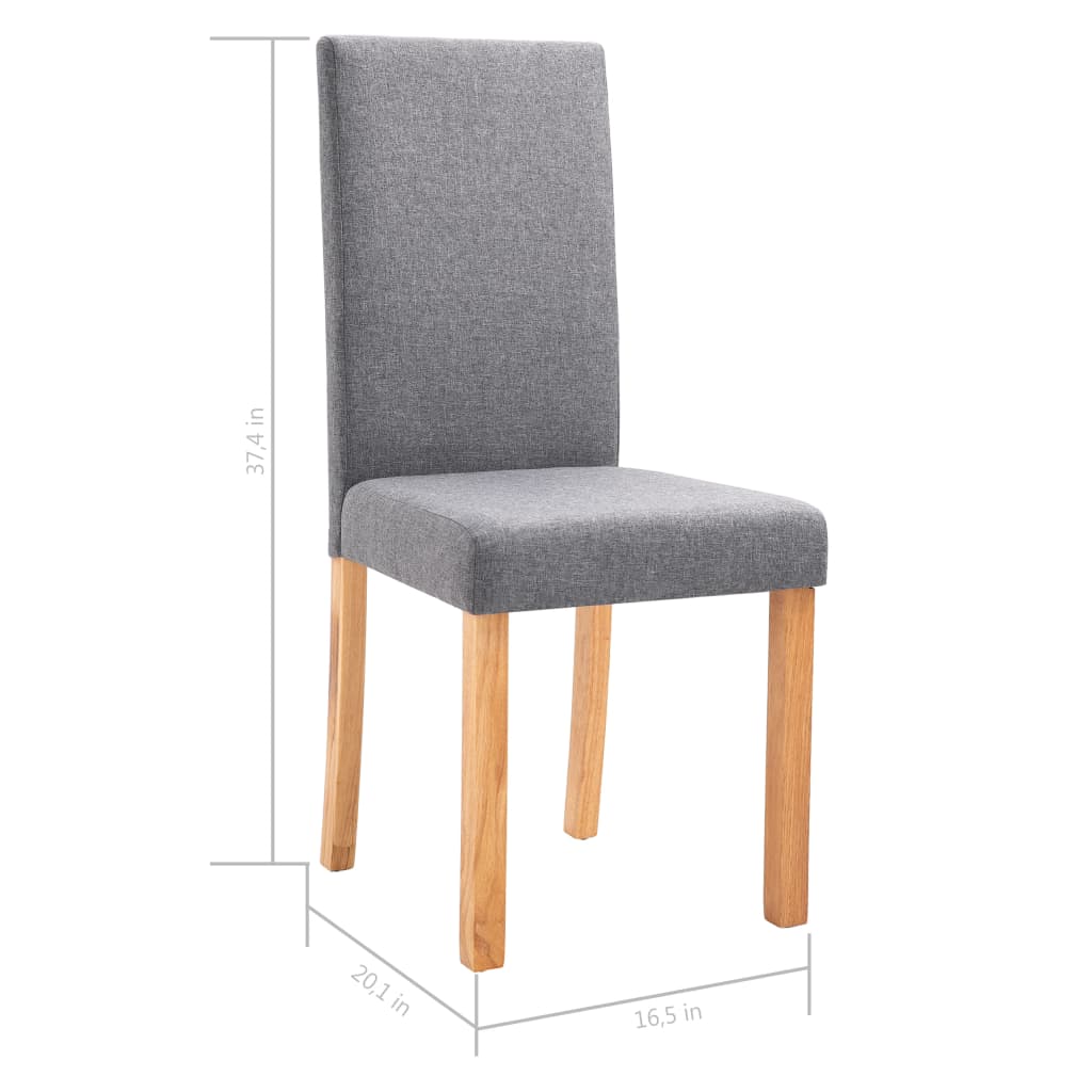 Dining Chairs 4 pcs Light Gray Fabric