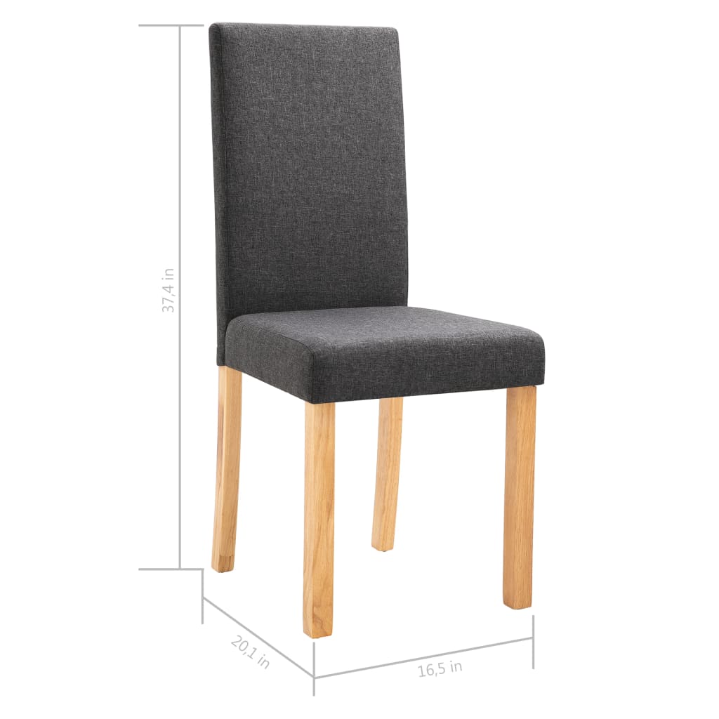 Dining Chairs 4 pcs Dark Gray Fabric