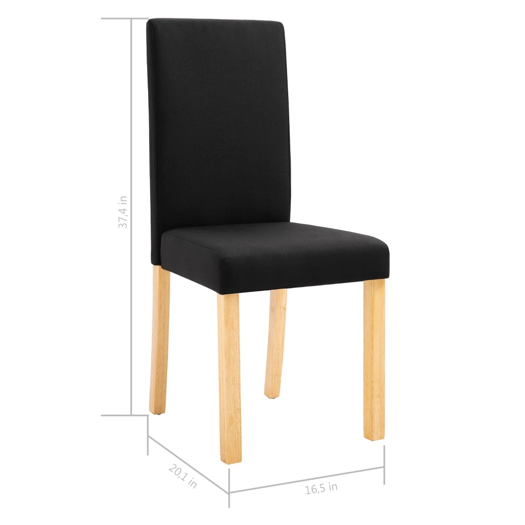 Dining Chairs 2 pcs Black Fabric