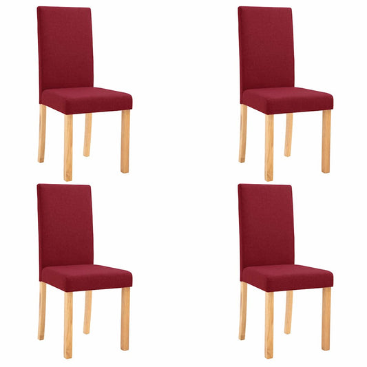 Dining Chairs 4 pcs Wine Red Fabric