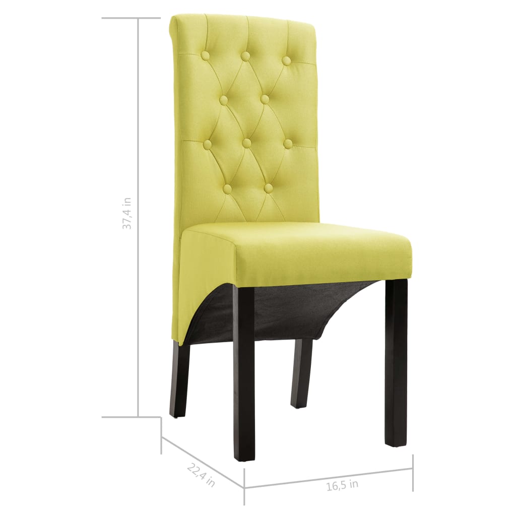 Dining Chairs 2 pcs Green Fabric
