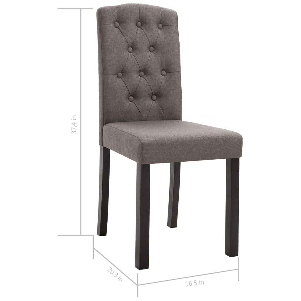 Dining Chairs 4 pcs Taupe Fabric